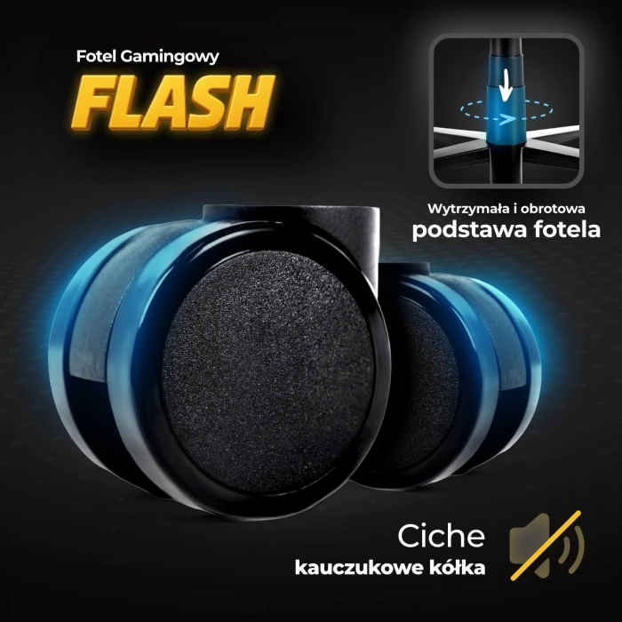 Fotel Obrotowy Gamingowy FLASH Czarny