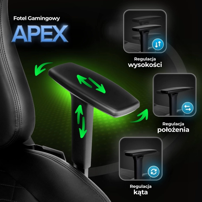 Fotel Obrotowy Gamingowy APEX Czarny
