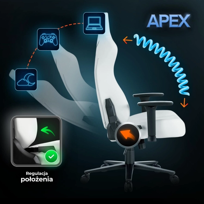 Fotel Obrotowy Gamingowy APEX Biały
