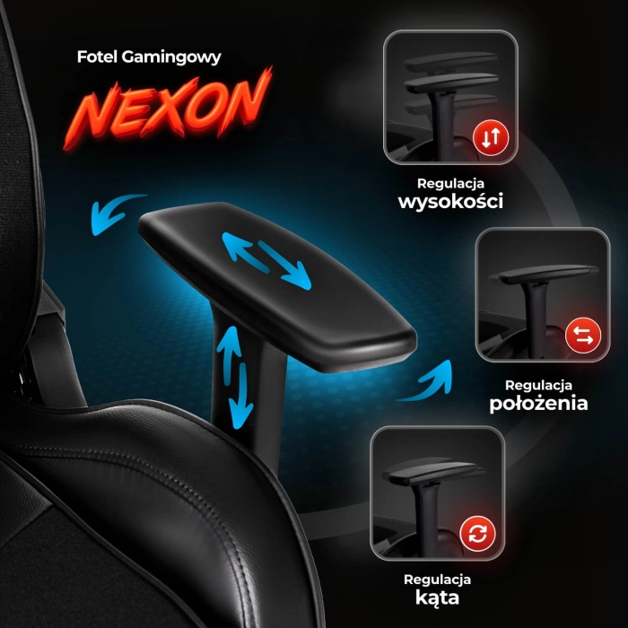 Fotel Obrotowy Gamingowy NEXON Czarny/Biały