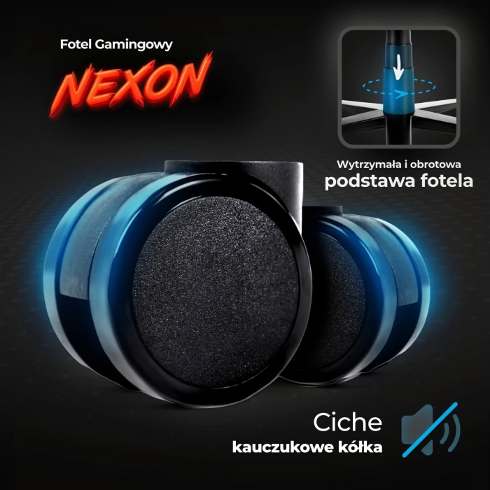 Fotel Obrotowy Gamingowy NEXON Czarny/Biały