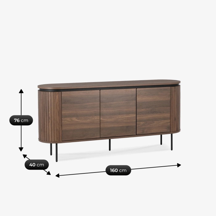 Komoda BECK 160 cm Trzydrzwiowa Orzech