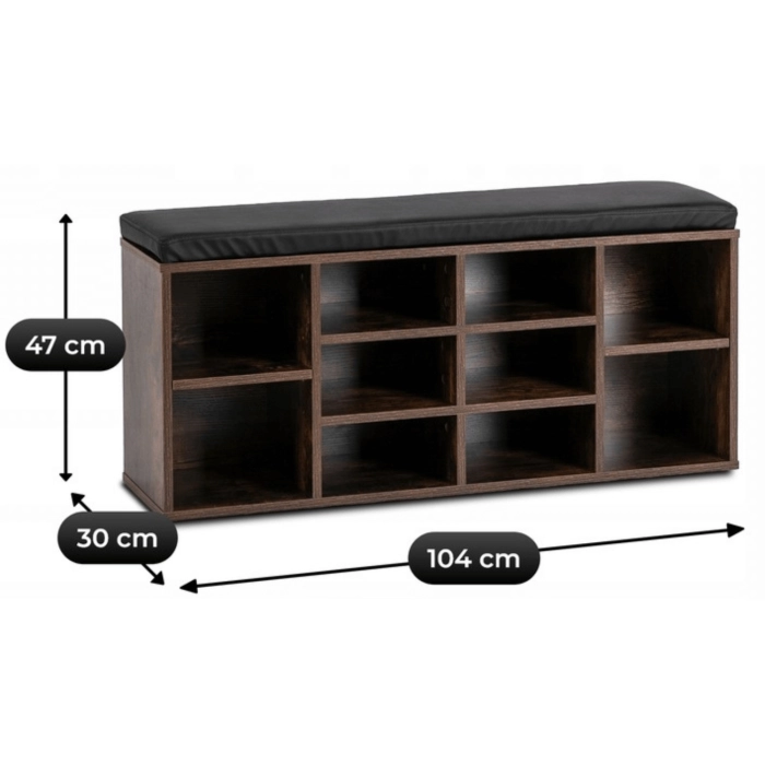 Szafka na buty AXEL 104 cm Dąb Rustykalny/Czarny