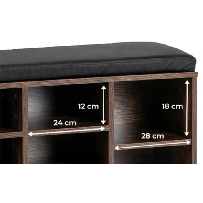 Szafka na buty AXEL 104 cm Dąb Rustykalny/Czarny