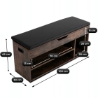 Szafka na buty ALEC 100 cm Dąb Rustykalny/Czarny