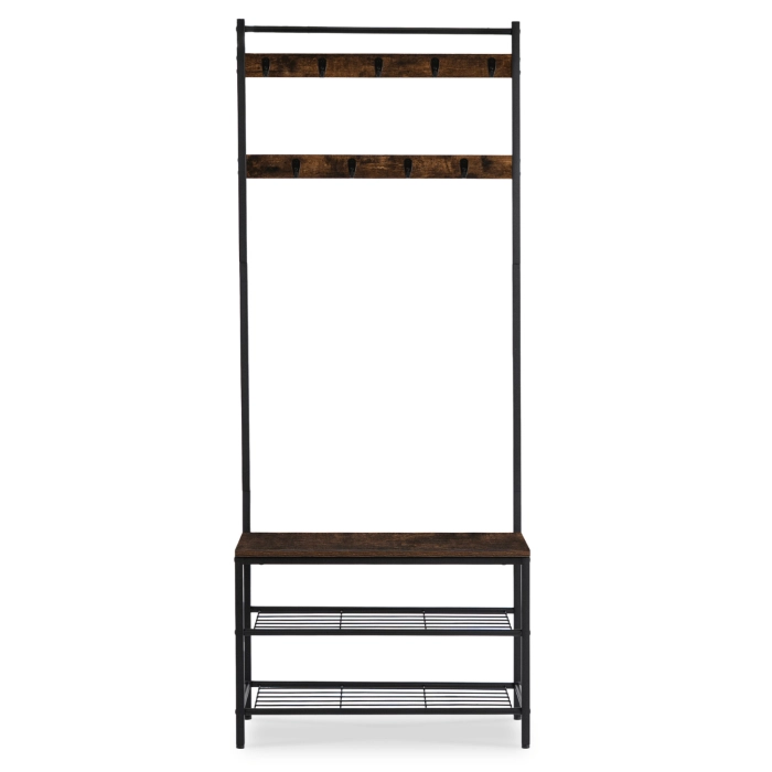 Wieszak Do Przedpokoju JETT 70 cm z Półkami Dąb Rustykalny/Czarny