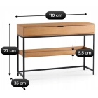 Konsola do Przedpokoju RUBY 100 cm z Półką Dąb/Czarny