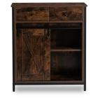 Komoda z Szufladami COLE 70 cm Dąb Rustykalny/Czarny