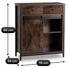 Komoda z Szufladami COLE 70 cm Dąb Rustykalny/Czarny