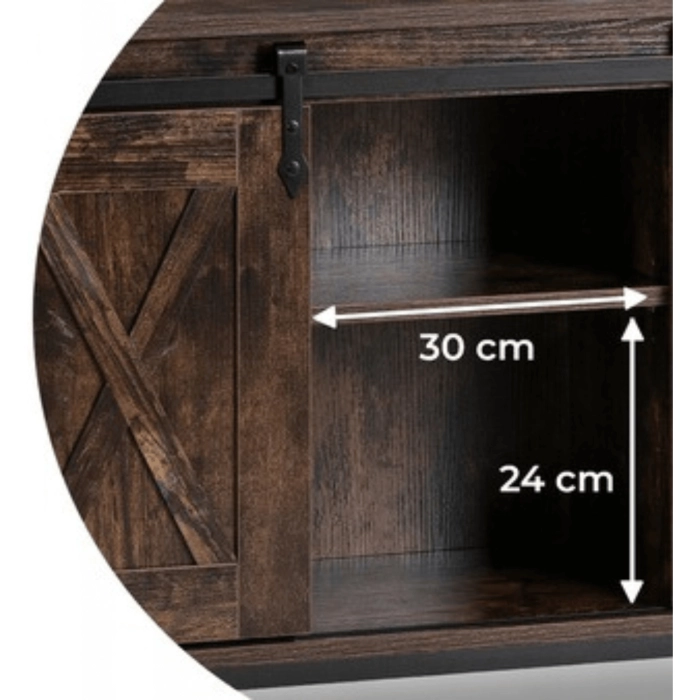 Komoda ARLO 100 cm z Półkami Dąb Rustykalny/Czarny