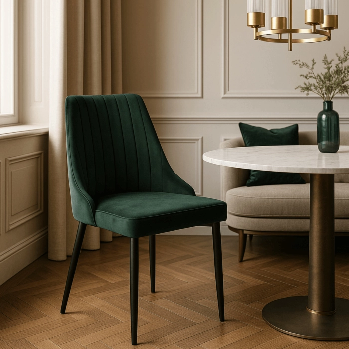 Krzesło BARI Zielone Welurowe