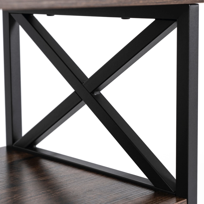 Szafka Nocna LOGAN 40 cm Dąb Rustykalny/Czarny