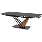 Stół REX Ceramiczny Rozkładany 160-220 cm Czarny Marmur/Orzech