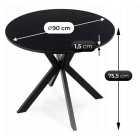 Stół LAUREN 90 cm Czarny
