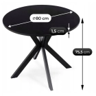 Stół LAUREN 80 cm Czarny