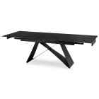 Stół VICTOR Ceramiczny Rozkładany 160-240 cm Czarny Marmur/Czarny
