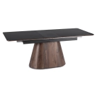 Stół LIZBONA Ceramiczny Rozkładany 160-200 cm Czarny/Orzech