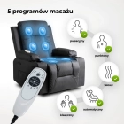 Fotel Rozkładany Masujący BOX Czarny Ekoskóra