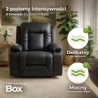 Fotel Rozkładany Masujący BOX Czarny Ekoskóra