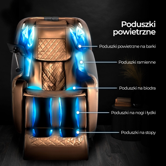 Fotel Masujący VX MAX Brązowy Ekoskóra
