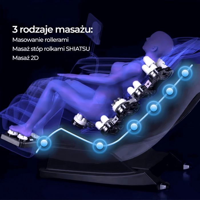Fotel Masujący VX MAX Czarny Ekoskóra