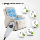 Fotel Rozkładany Masujący BOX Beżowy Sztruksowy