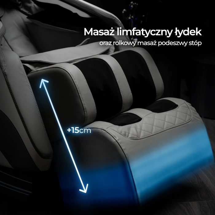 Fotel Masujący VX MAX Szary Ekoskóra Angielskie Menu