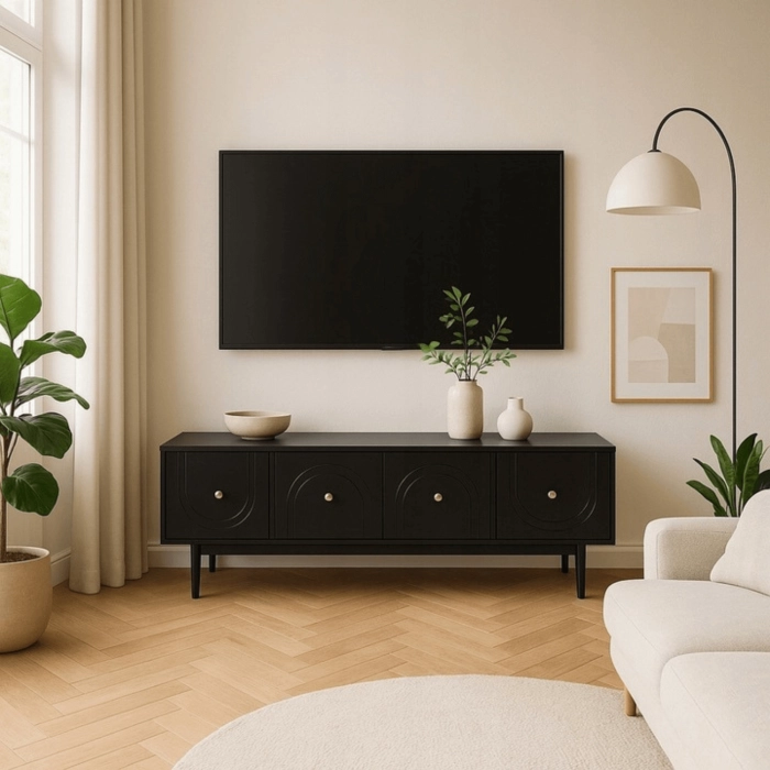 Szafka RTV MARLEN 155 cm Czarna