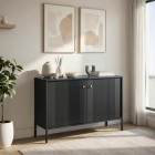 Komoda SOFT 104 cm Dwudrzwiowa Ryflowana Czarna