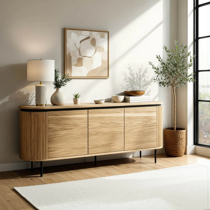 Komoda BECK 160 cm Trzydrzwiowa Dąb