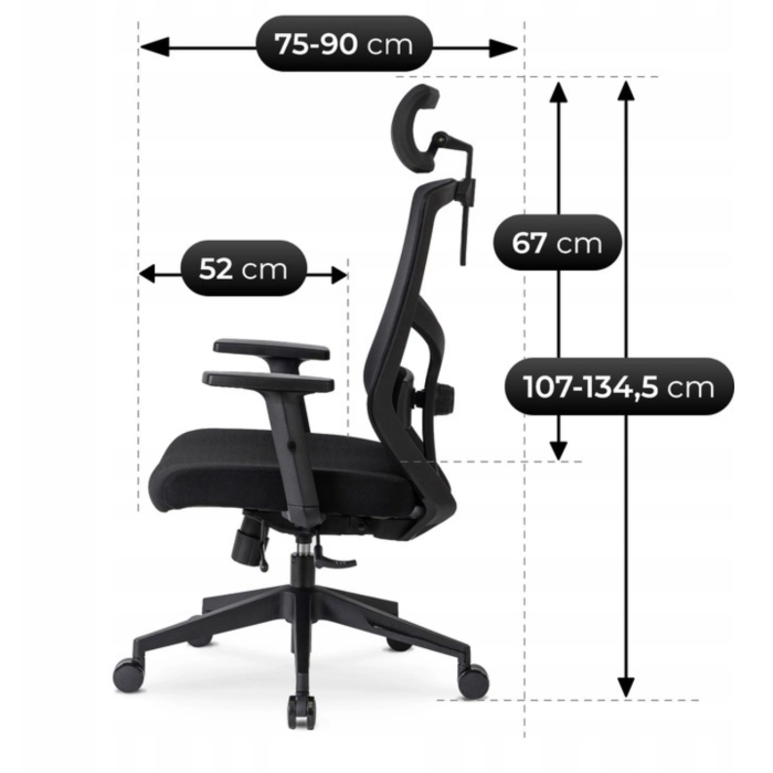 Fotel Obrotowy BENTO Ergonomiczny Czarny