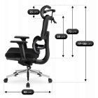 Fotel Obrotowy DELSIN Ergonomiczny Czarny Z Podnóżkiem