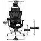 Fotel Obrotowy DELSIN Ergonomiczny Czarny Z Podnóżkiem