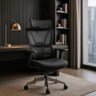 Fotel Obrotowy DELSIN Ergonomiczny Czarny Z Podnóżkiem