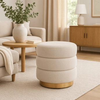 Pufa Tapicerowana AURA Beżowa