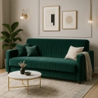 Sofa Rozkładana PORTO Zielona Welurowa