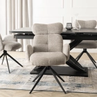 Krzesło Obrotowe do Salonu ALVARO Szare Boucle