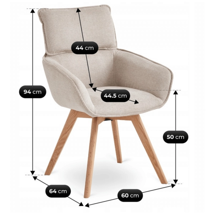 Krzesło Obrotowe DIAS Beżowe