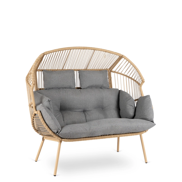 Sofa Ogrodowa Dwuosobowa KORYNT Szary
