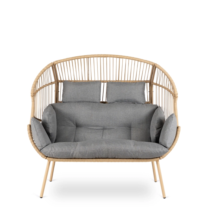 Sofa Ogrodowa Dwuosobowa KORYNT Szary