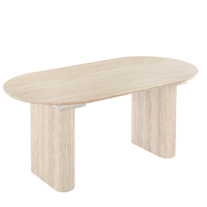 Stół OVAL Rozkładany 180-220 cm Trawertyn