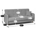 Sofa Rozkładana TIVOLI Szara Boucle