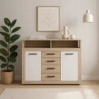 Komoda BLAGO MIDI B 119,5 cm Dąb Sonoma/Biały