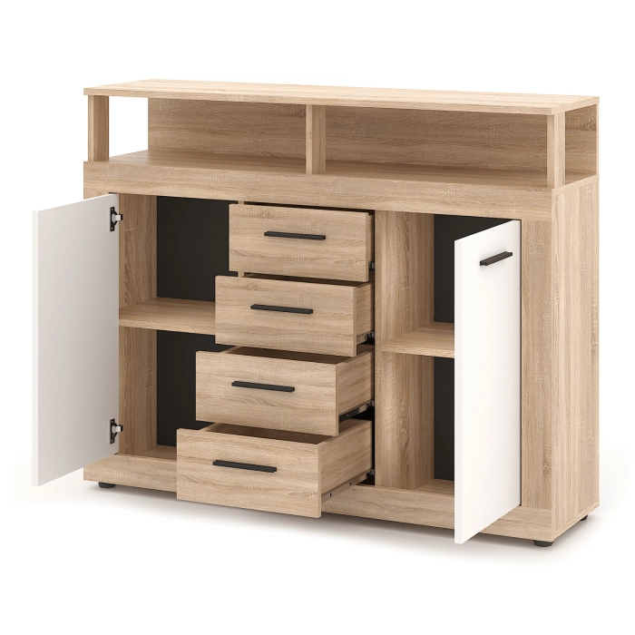 Komoda BLAGO MIDI B 119,5 cm Dąb Sonoma/Biały