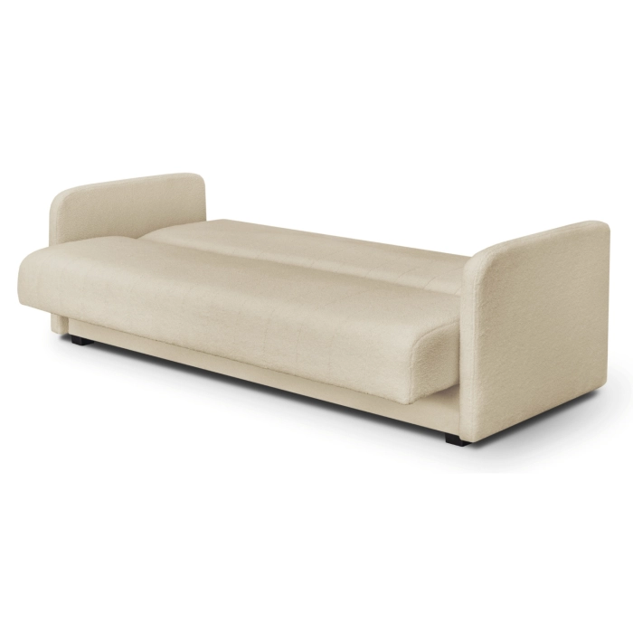 Sofa Rozkładana PORTO Jasnobeżowa Boucle