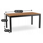 Stół Ogrodowy ARGOS 160-210 cm Dąb/Czarny
