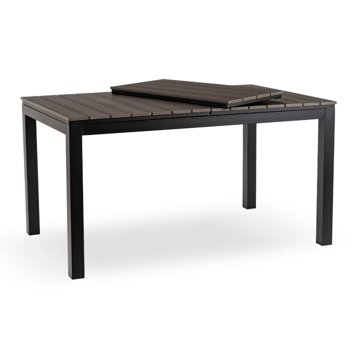 Stół Ogrodowy ARGOS 140-180 cm Ciemnoszary Dąb/Czarny