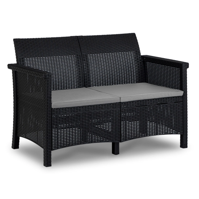 Zestaw Mebli Ogrodowych BRENTA Czarny/Szary