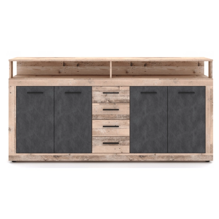 Komoda BLAGO 190 cm Surowy Dąb/Czarny
