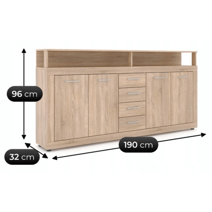 Komoda BLAGO 190 cm Dąb Sonoma